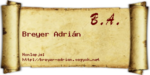 Breyer Adrián névjegykártya